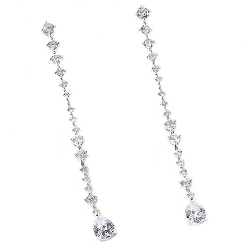 AAA Cubic Zirconia Long Drop Earring