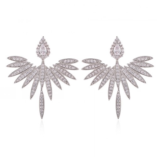 CZ Pave Angel Wing Statement Earring