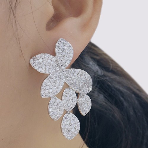 CZ Pave Flora Statement Earring