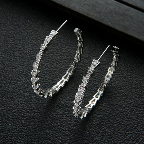 CZ Pave Snake Hoop Earring, CZ pave hoop