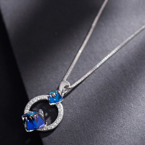 Crystal Pendant Necklace, Cubic Crystal Necklace