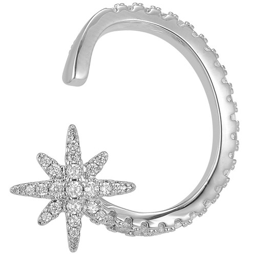 Cubic Zirconia Pave Ear Cuff, Star Ear Cuff