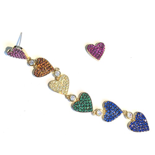 Heart Drop Earring, made with cubic zirconia