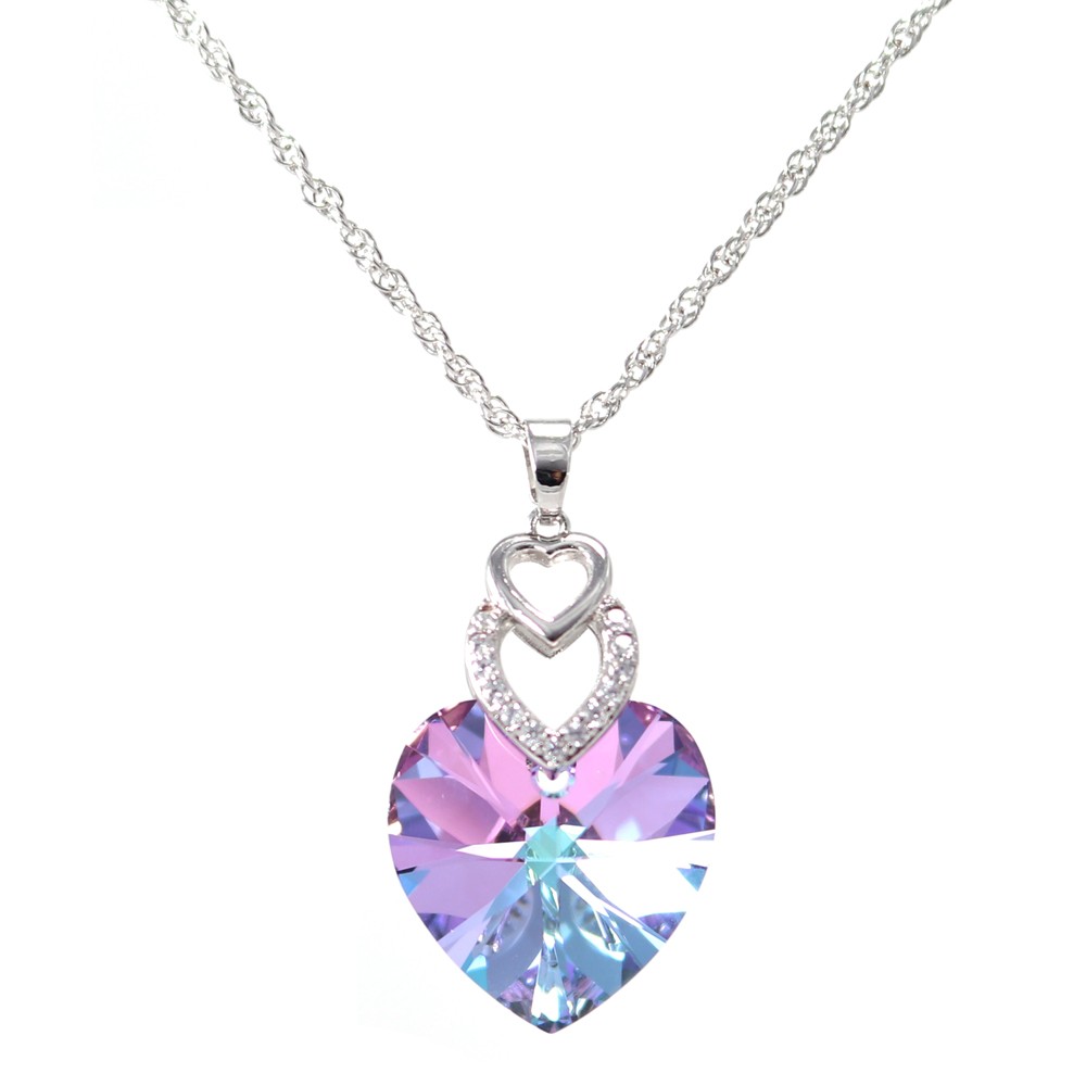 Heart Crystal Pendant Necklace, Made with Swarovski Crystal