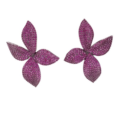 Rose color Four-Leaf Clover Earring, Affordable High Quality Cubic Zirconia Earring