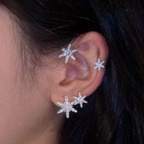 Snowflake Climber Earring, Snowflake Ear Wrap